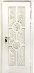 Дверь металлическая входная белая снаружи №7 внешняя - фото