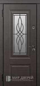 Входная дверь со стеклопакетом для загородного дома №3 внутренняя - фото