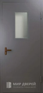 Дверь стальная техническая со стеклом №4 за м2 внешняя - фото