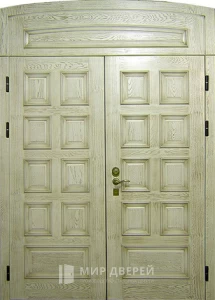 Арочная входная дверь для частного дома №34 внешняя - фото