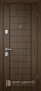 Железная коричневая дверь входная №16 внешняя - фото