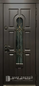 Входная дверь в дом со стеклом №20 внешняя - фото