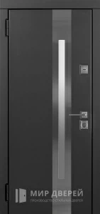 Дверь металлическая со стеклом уличная №8 внутренняя - фото