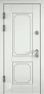 Входная дверь в коттедж белая №28 внутренняя - фото