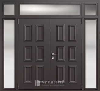 Широкая входная дверь в коттедж №14 внешняя - фото