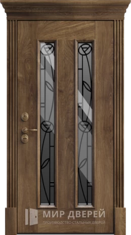 Фото «Стальная дверь в коттедж остеклённая №12»